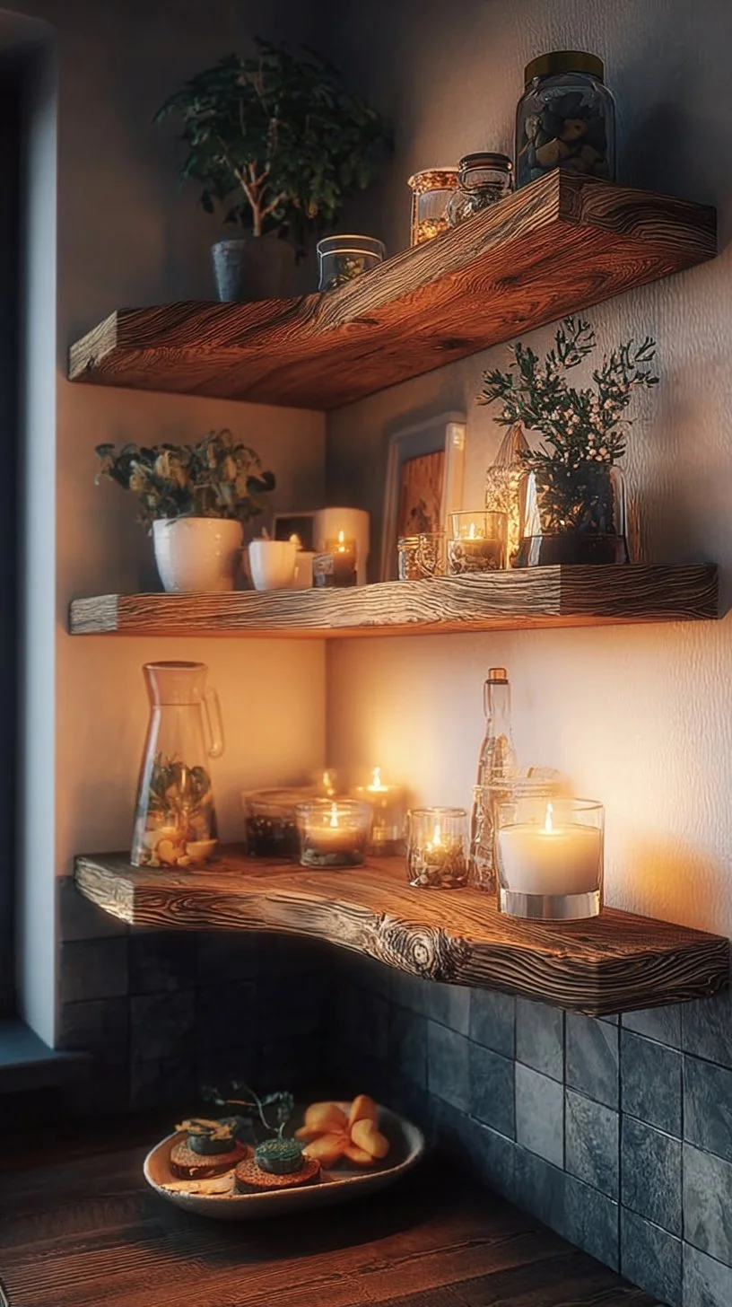 Custom Floating Shelf Corner Book SINLCN011