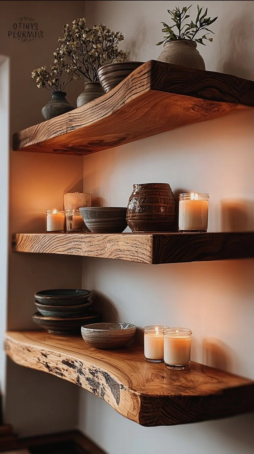 Custom Size Live Edge Corner Wall Shelf - Solid Wood Floating Shelf, Rustic Handmade Shelf for Home Decor, Natural Wood Wall-Mounted Shelving