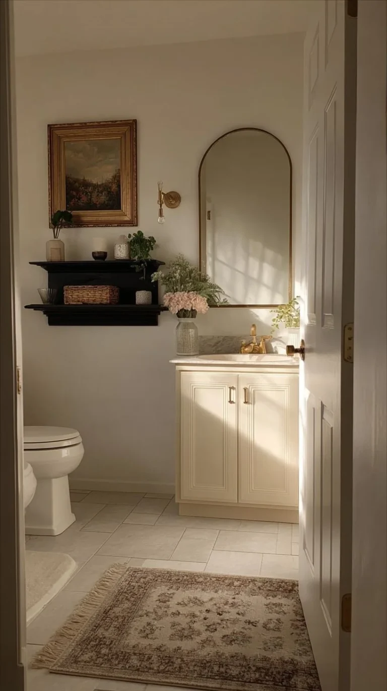 Stylish home decor ideas for an organized toilet room interior design.