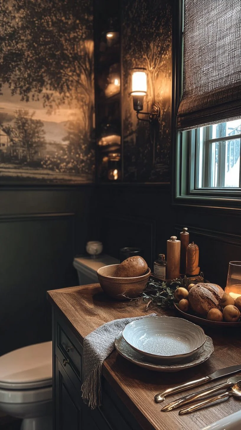 Luxurious bathroom decor | Vintage wallpaper inspiration