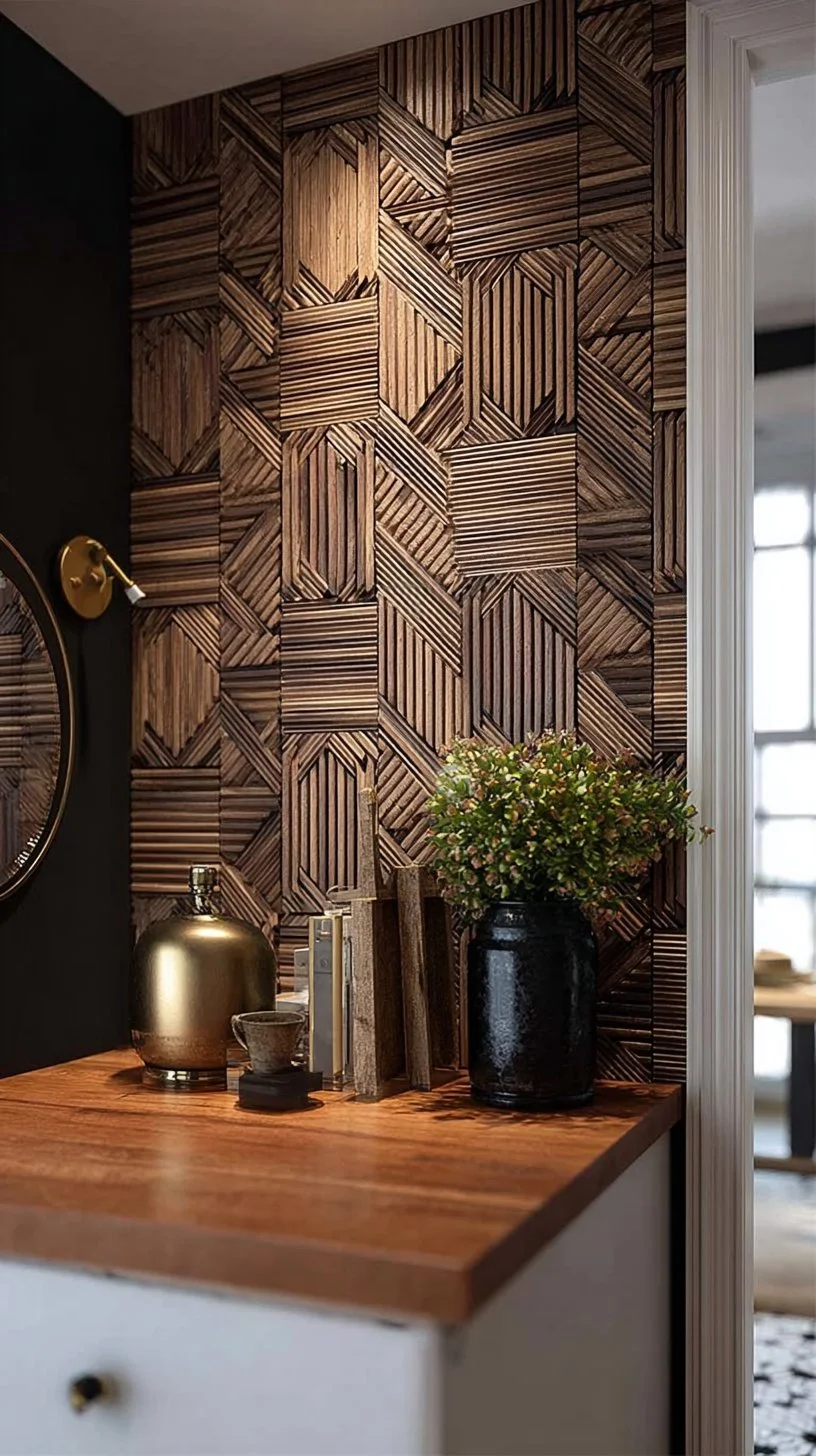 Peel and Stick Tile Walnut Wood 12 inches x 12 inches Natural Wood Look Mosaic Wall Tile (15.5 square feet Carton) | LW240828009