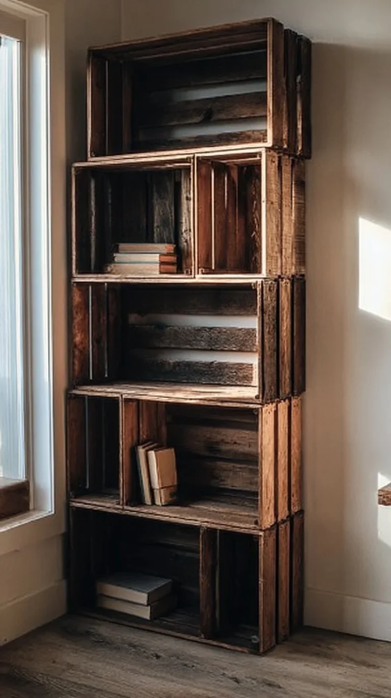 Creative wooden crate shelf ideas for stylish storage and home decor
