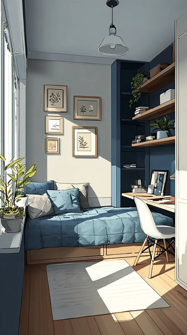 Stylish boys bedroom features bold colors and playful decor for a vibrant space.