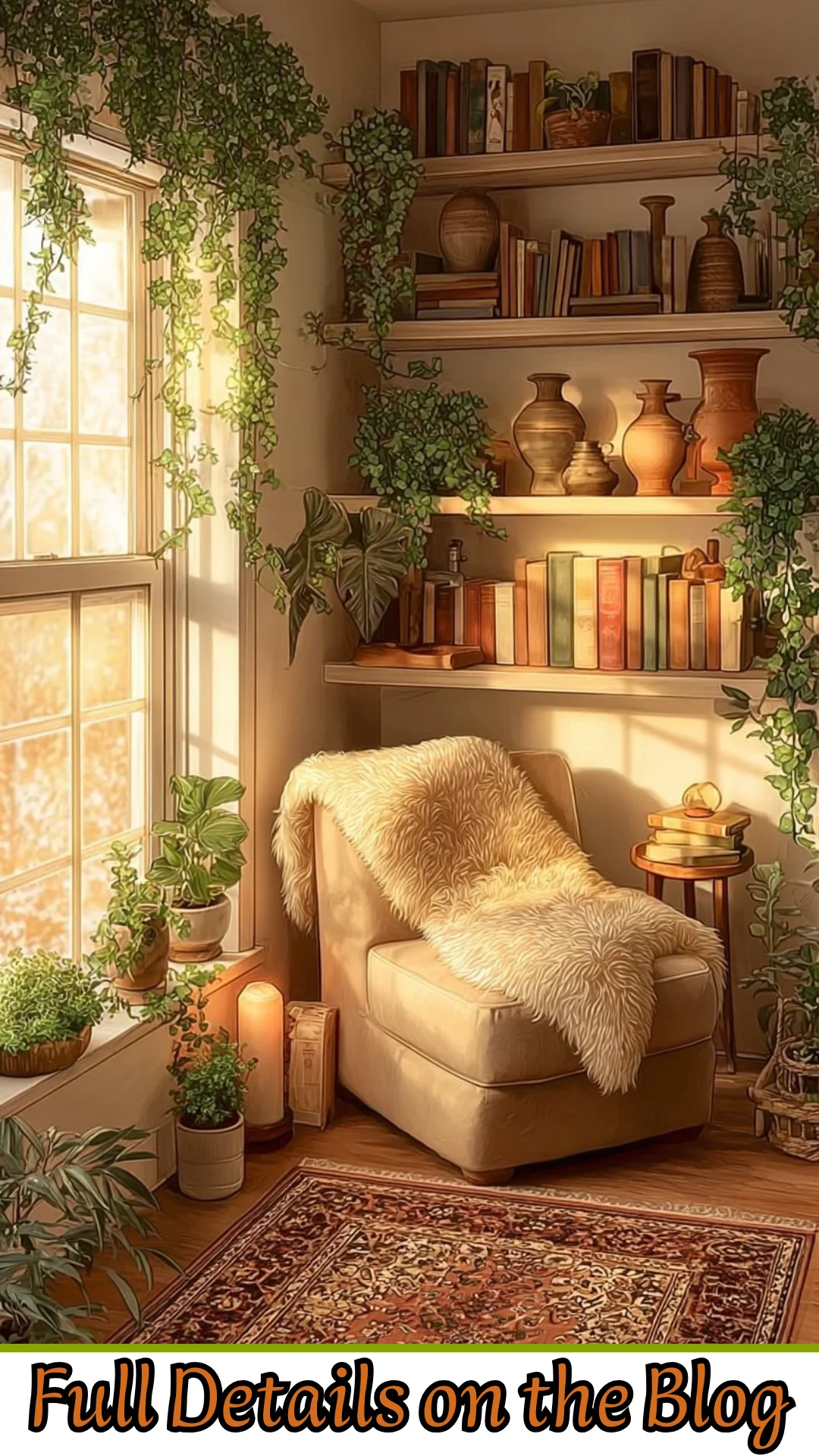 Dreamy Boho Corner Library: DIY Floating Shelves & Reading Nook Ideas