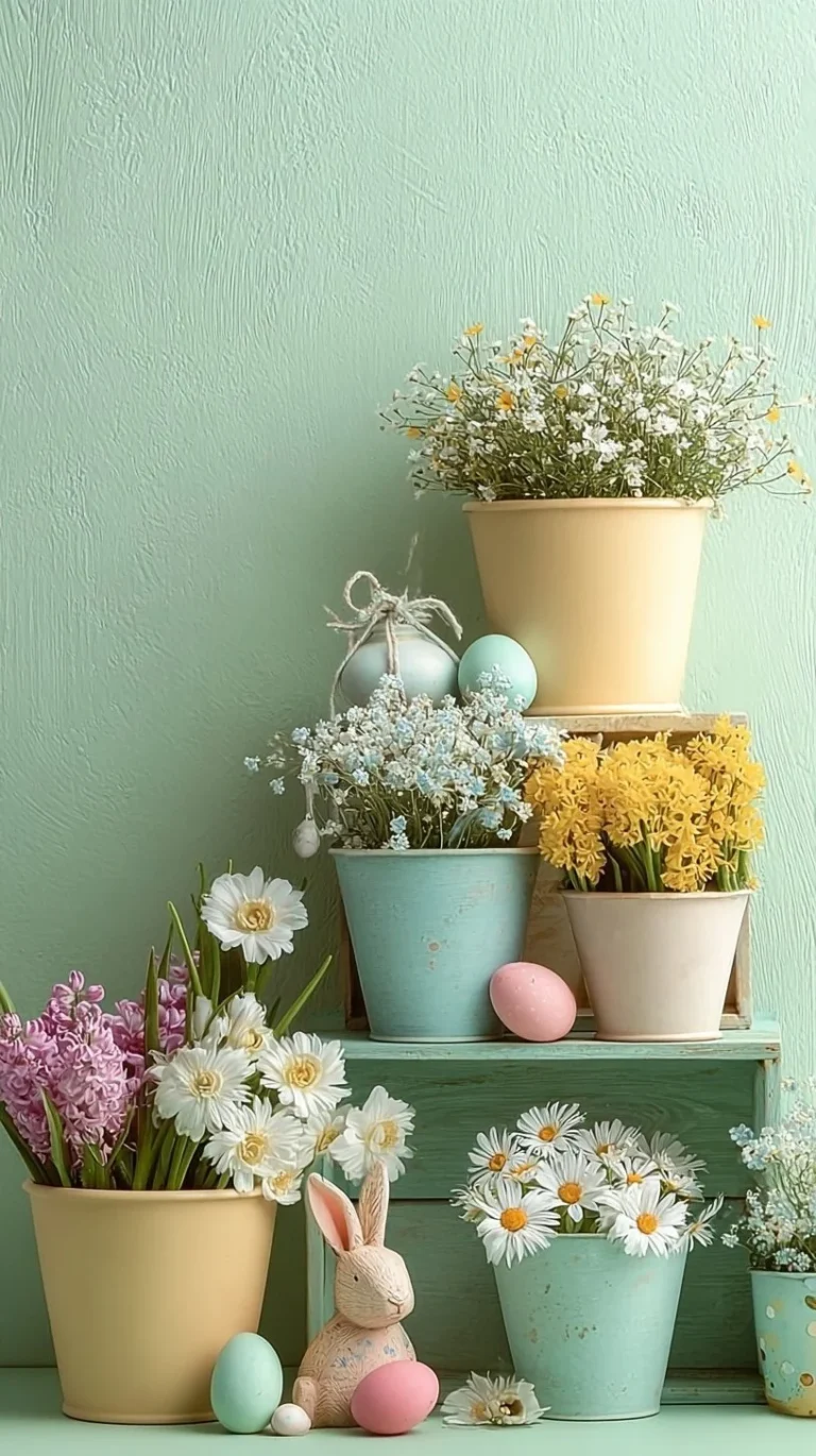 Colorful outdoor Easter decorations for a festive yard atmosphere
