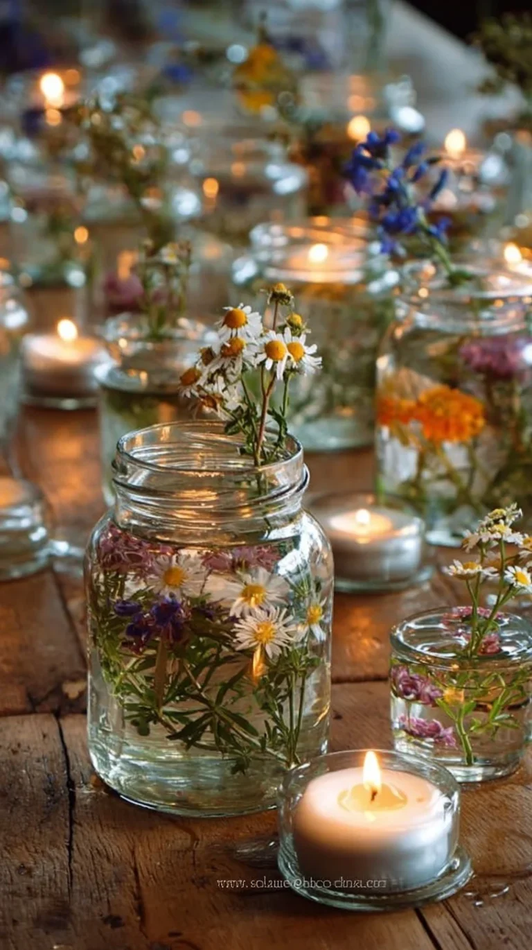 Elegant floating flower candle centerpieces for beautiful table decor