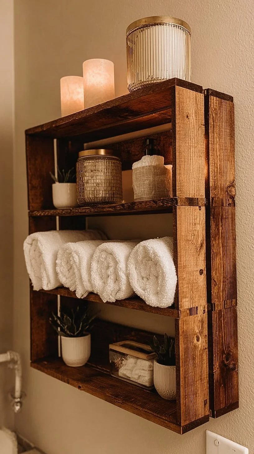 Handmade Farmhouse Bathroom Shelf: Rustic Over-the-Toilet Storage - Etsy
