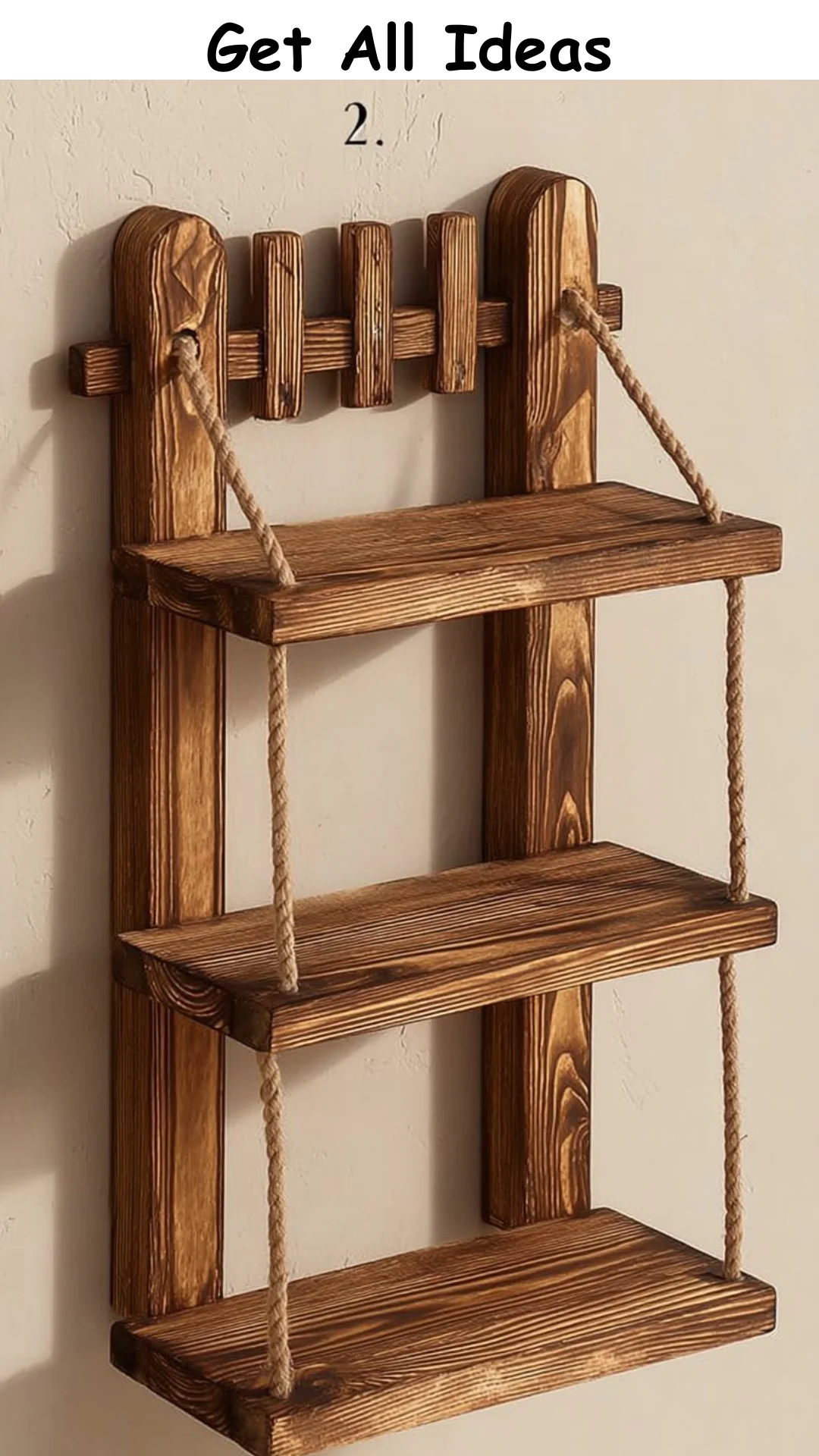 Handmade Wooden Key Holder With Shelf and Decorative Door Hanging