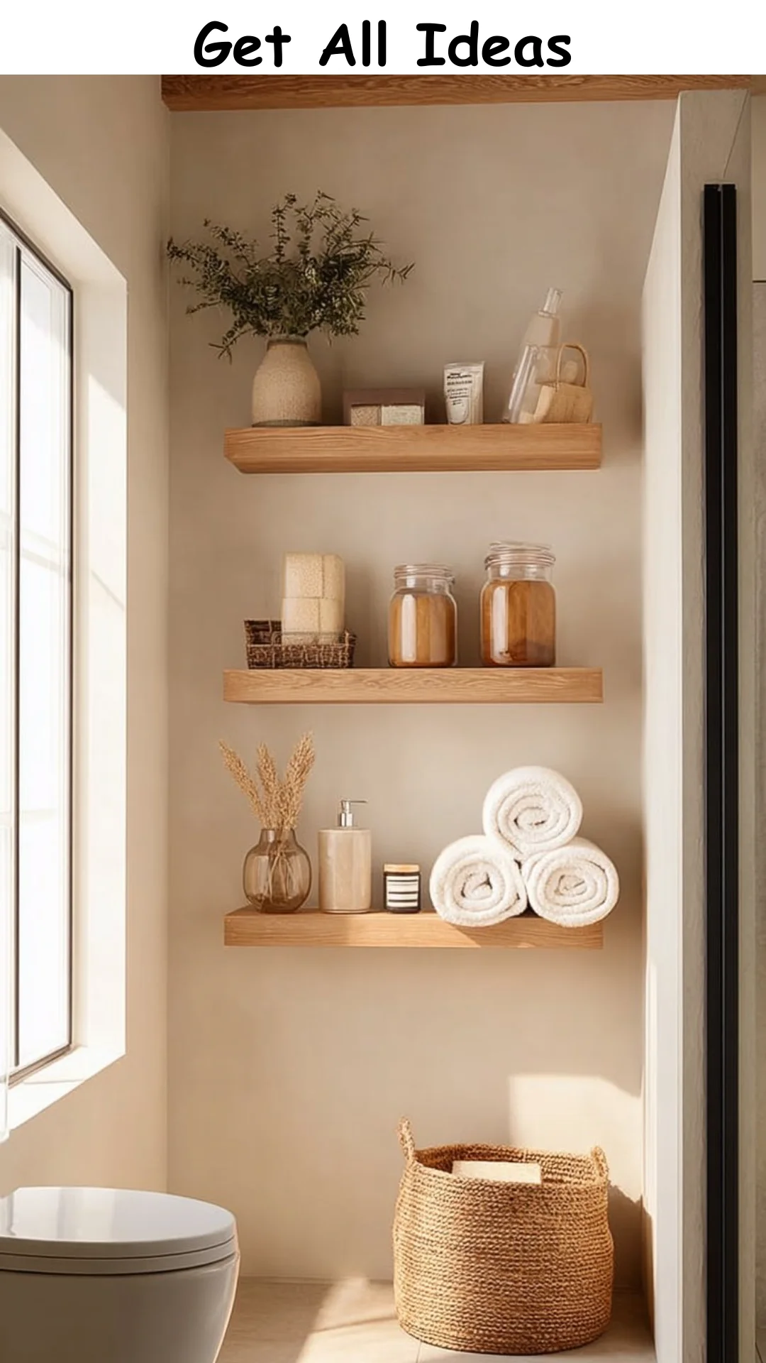 Organize Your Bathroom with Ease Using Baobab Workshop Gold Oak Shelves