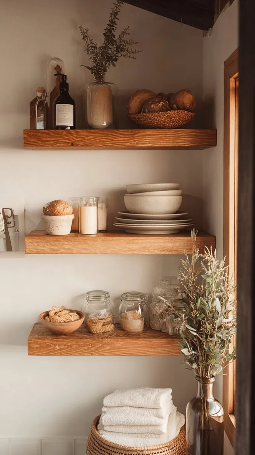 Organize Your Bathroom with Ease Using Baobab Workshop Gold Oak Shelves