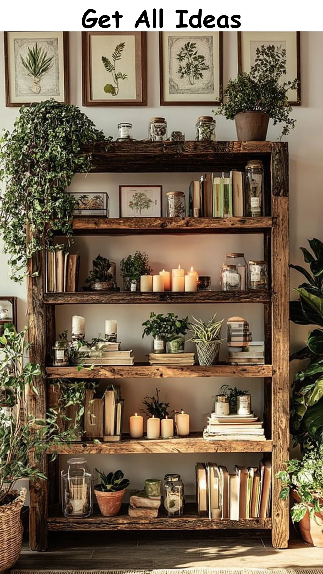 Reclaimed Wood Shelving Fall Decor