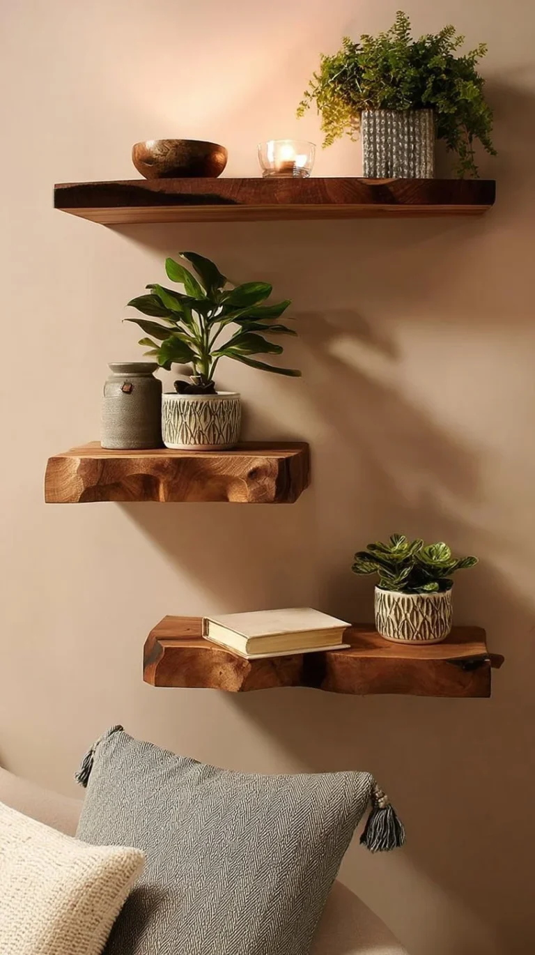 Takara live-edge shelf showcasing natural wood beauty in modern design