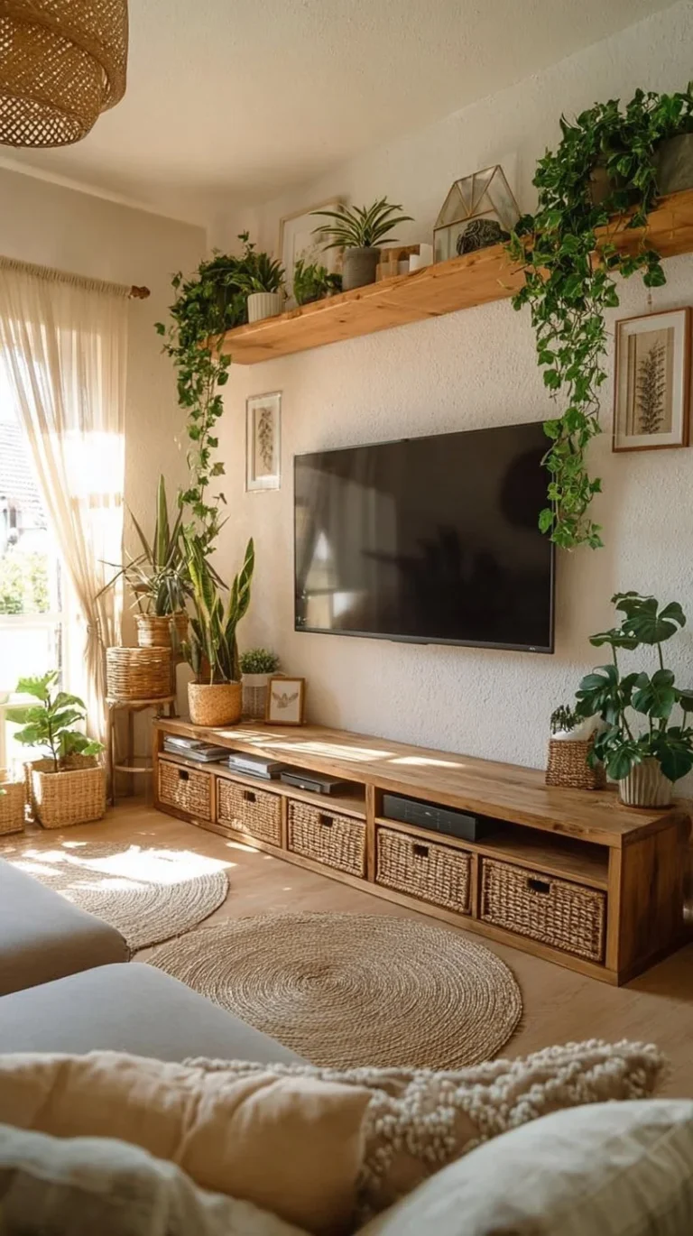 Beautiful wooden floating shelves for decorative storage in various rooms