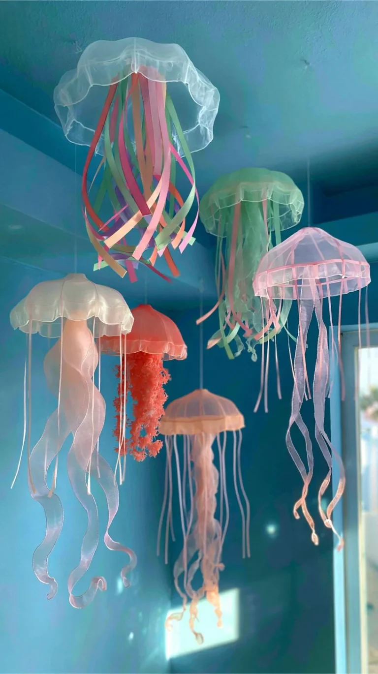 Colorful ocean crafts for kids, featuring sea creatures and DIY projects